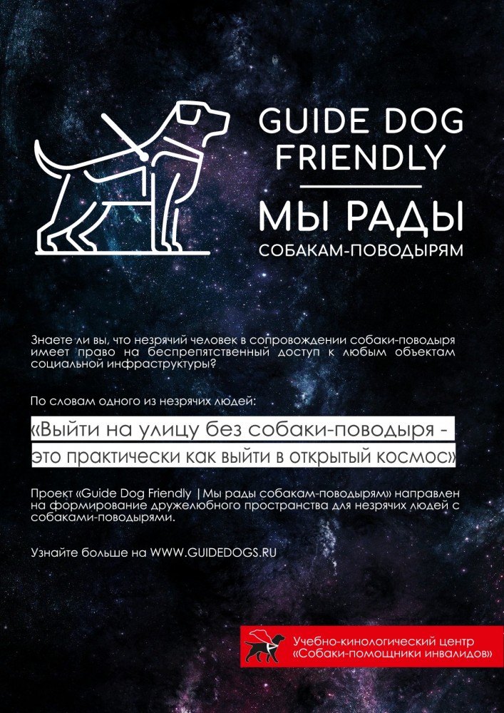 Проект "Guide Dog Friendly - Мы рады собакам-поводырям"